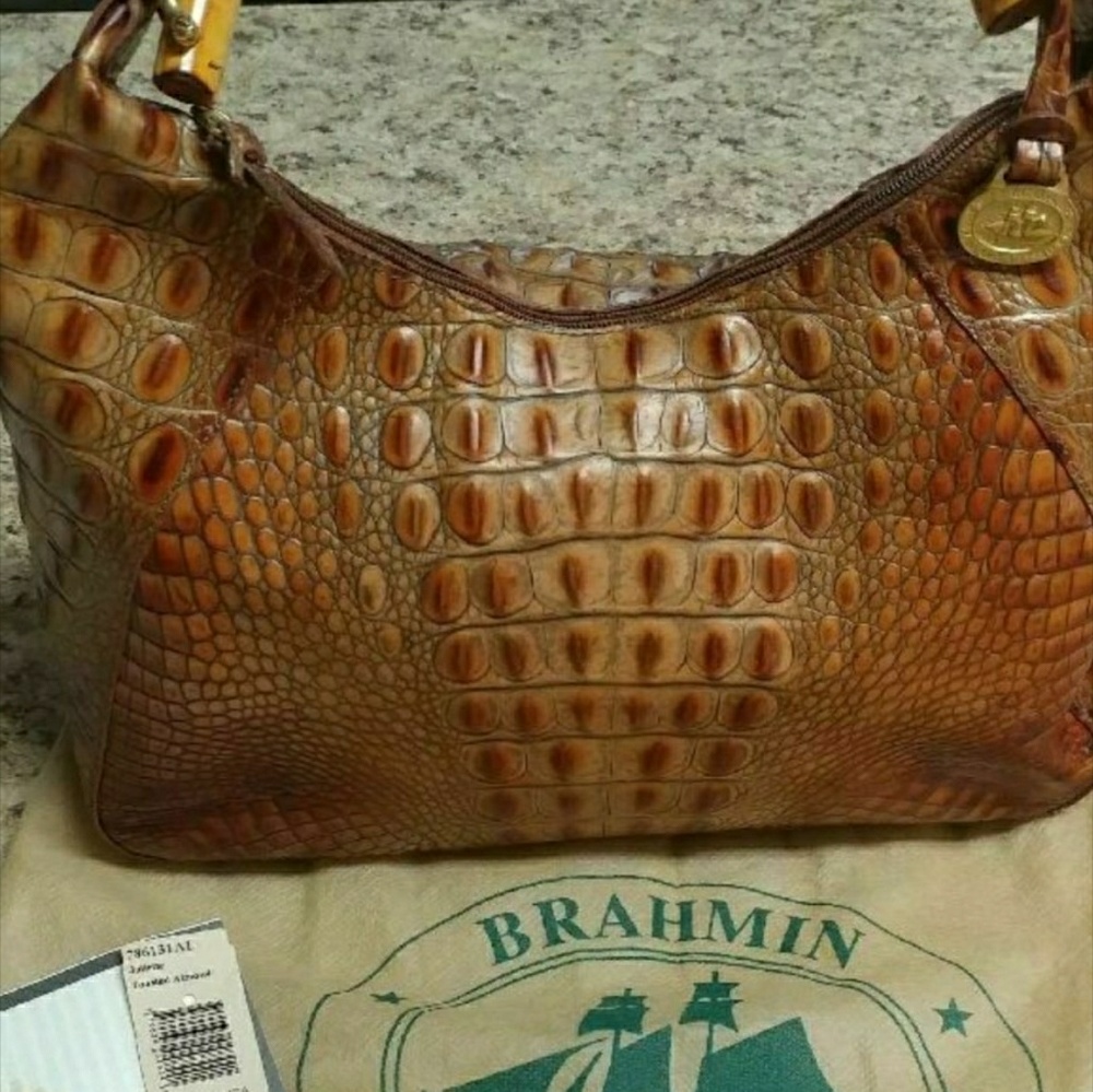 Vintage Brahmin Toasted Almond handbag.